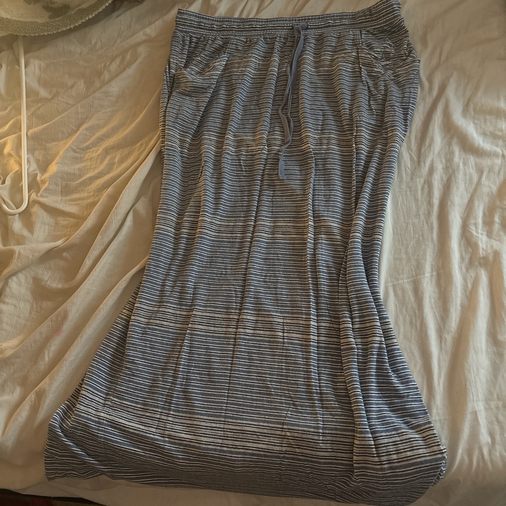 Max Studio Striped Pencil Skirt in Blue and White